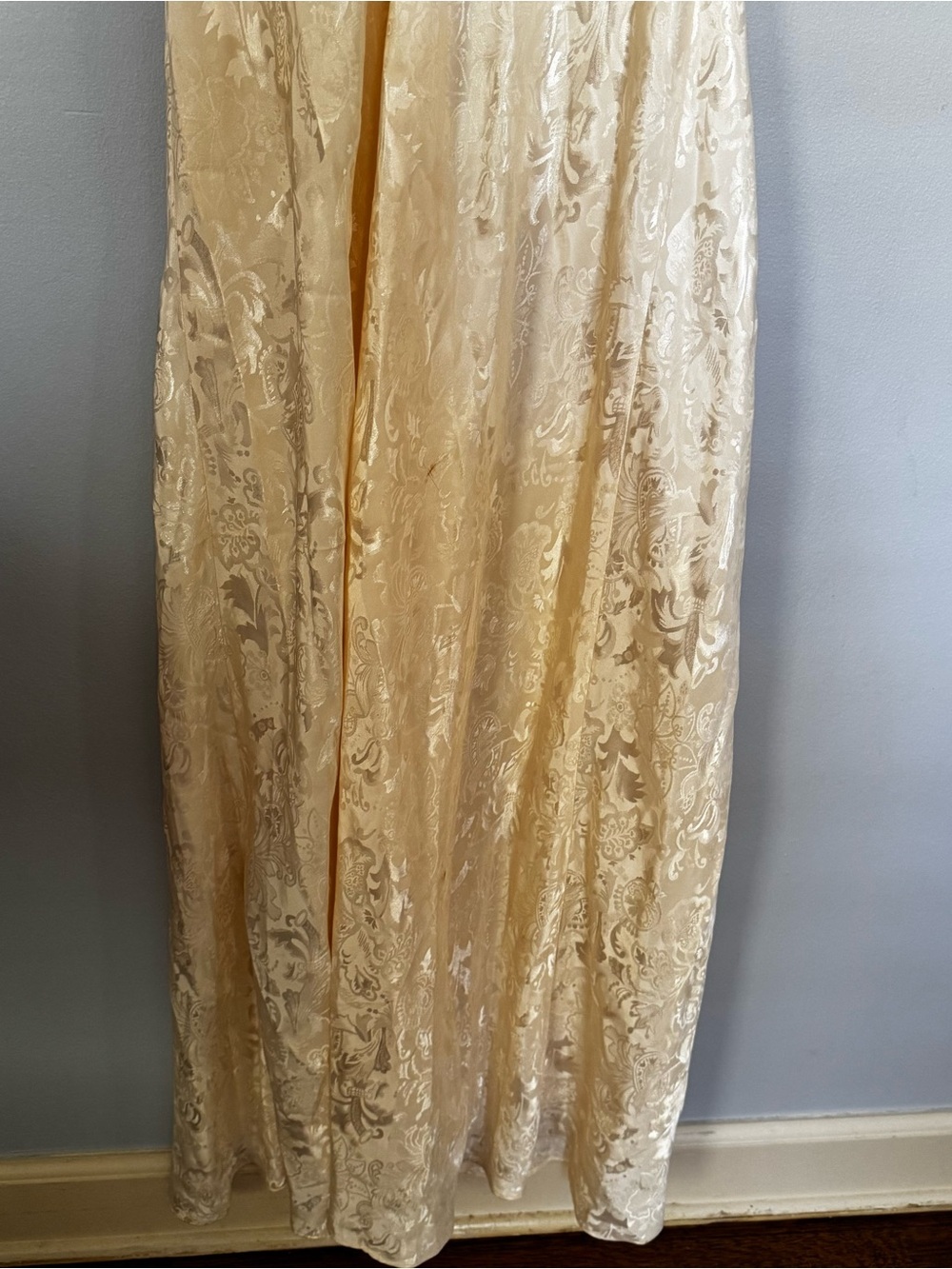 Vintage Victoria’s Secret Gold Label Ivory Satin Lace Nightgown Slip Dress L - Picture 10 of 12